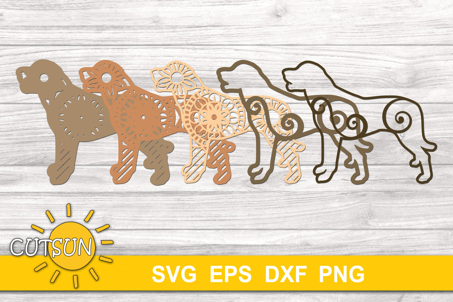 3D Layered Dog Labrador Retriever SVG