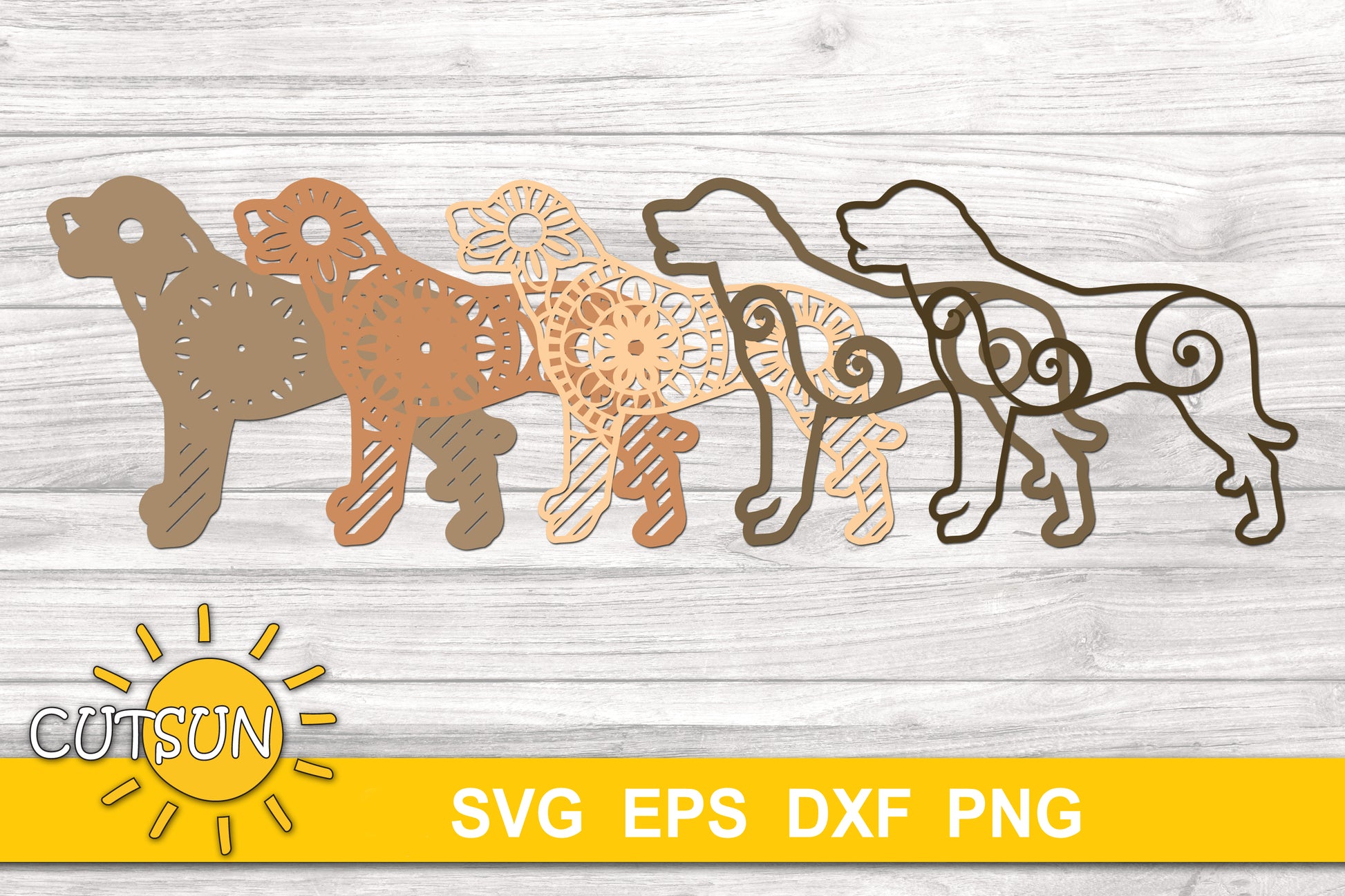 3D Layered Dog Labrador Retriever SVG