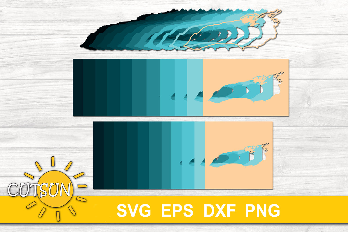 3D Layered Lake Ontario depth map 11 layers Cutsunsvg