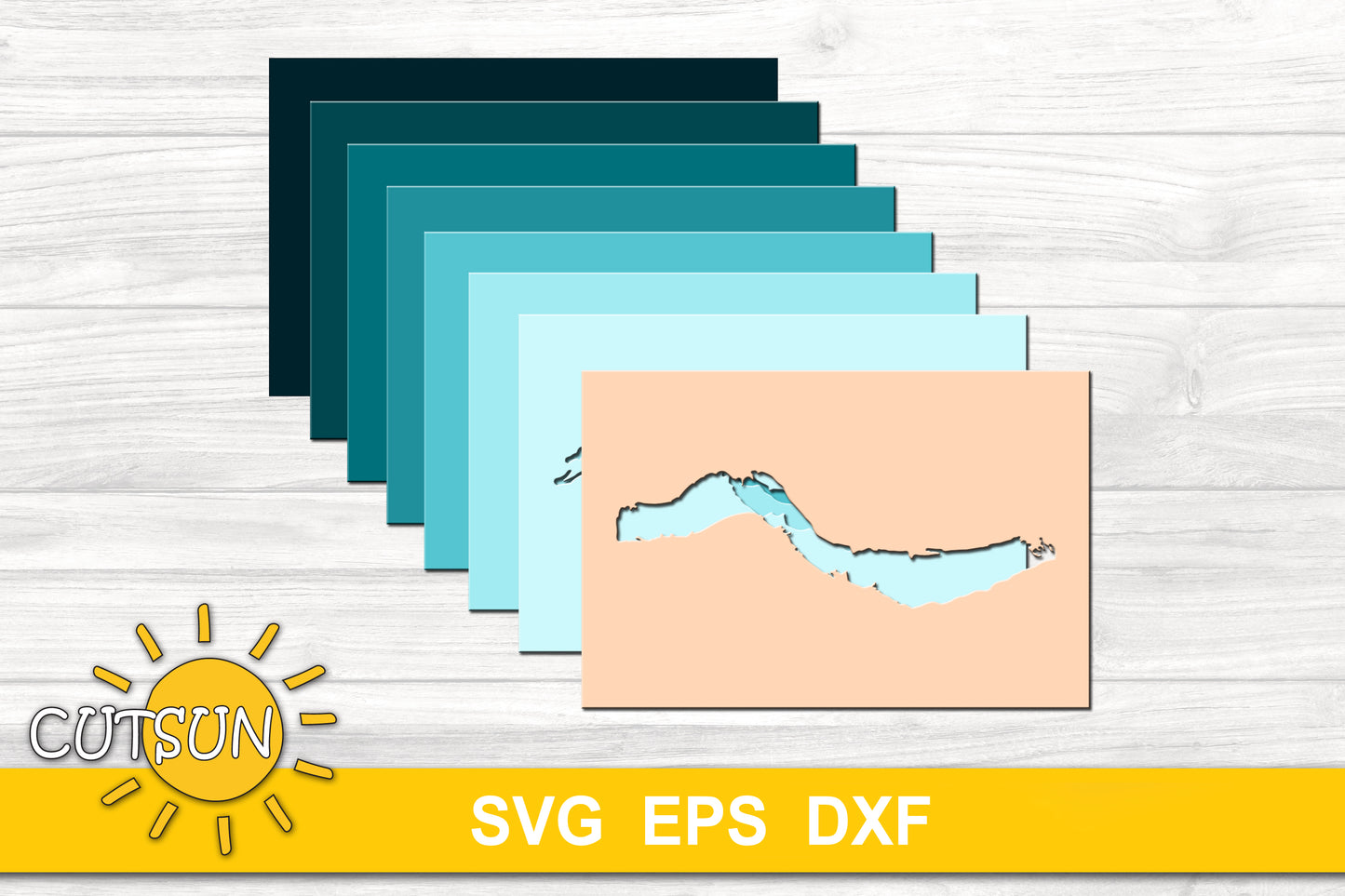 3D Layered Lake Pepin depth map SVG