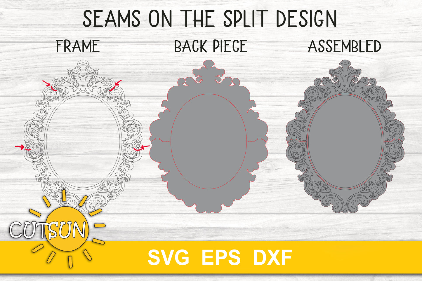 Skulls silhouettes in an oval frame SVG