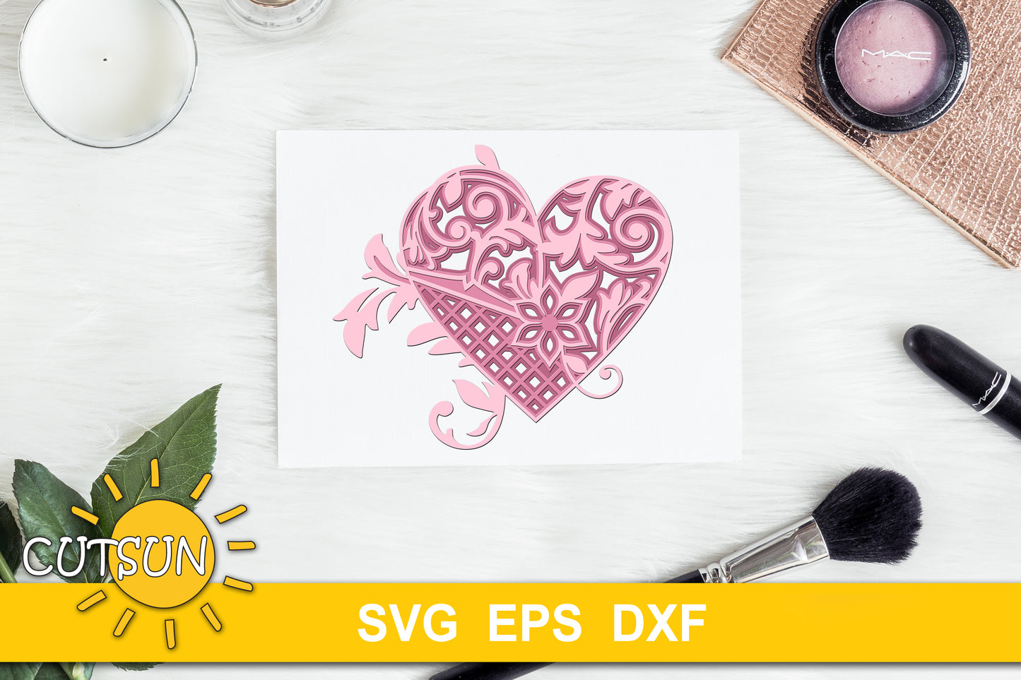 3D Layered Heart 3 layers SVG