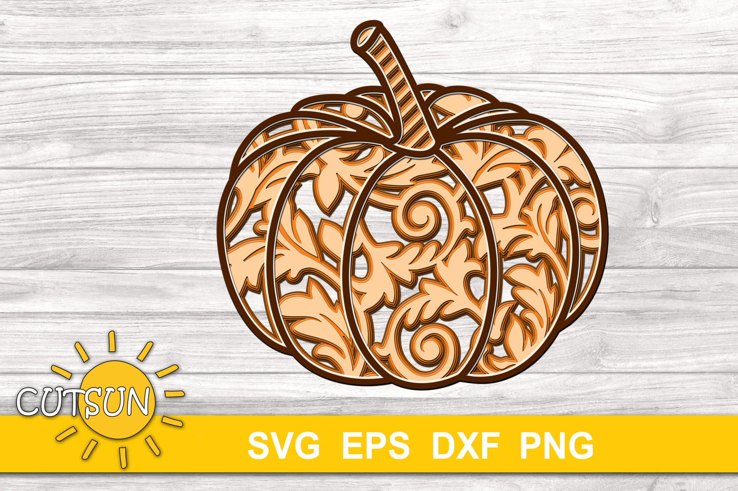 3D Layered Pumpkin SVG