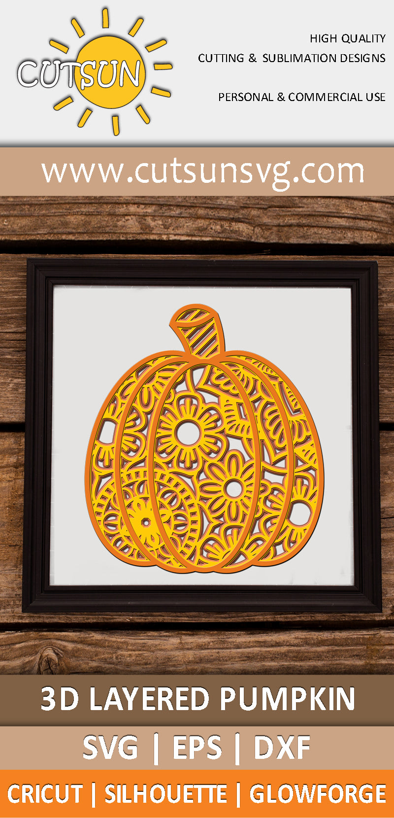 3D Layered Pumpkin SVG