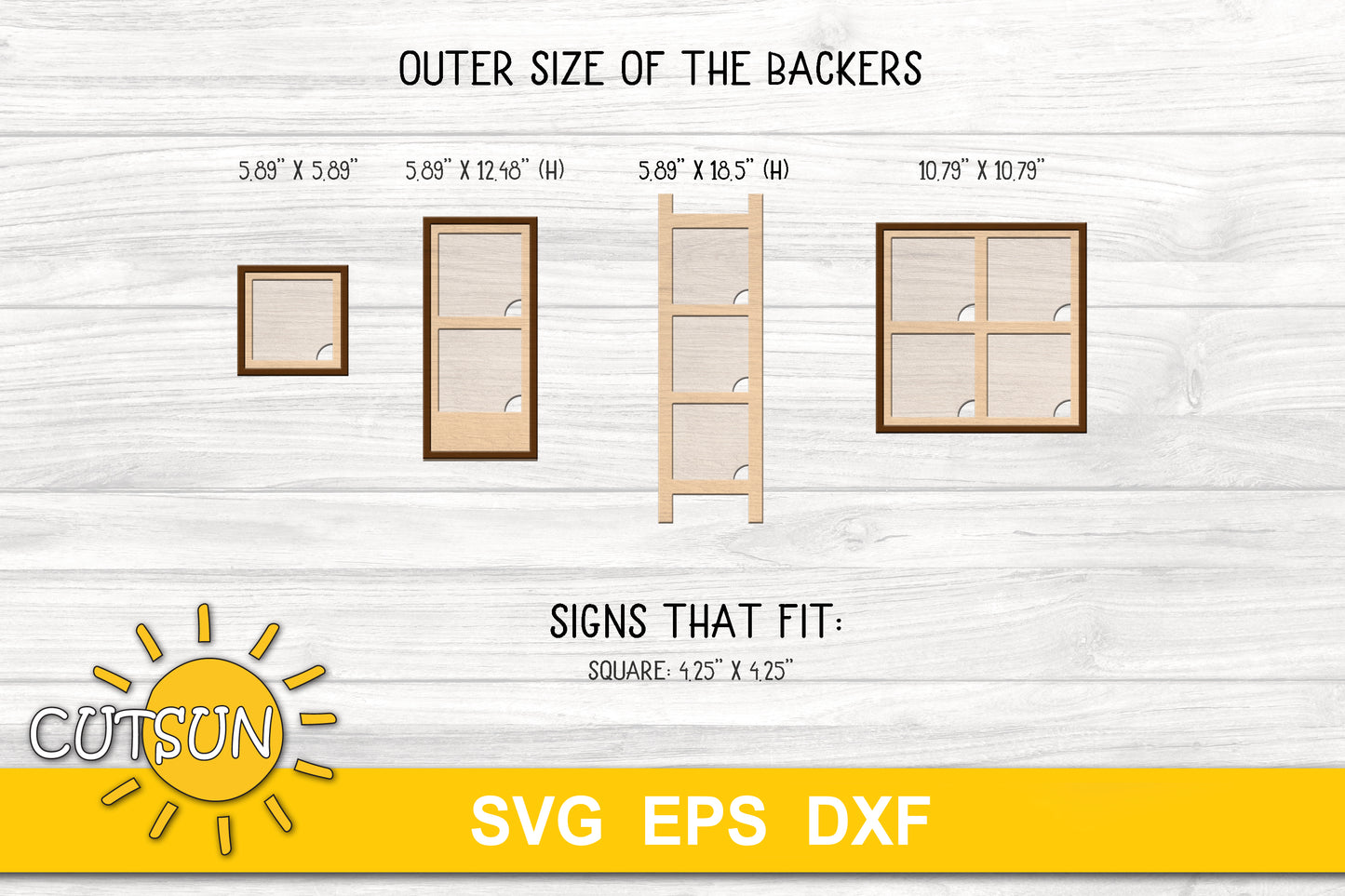 Leaning sign backers SVG bundle