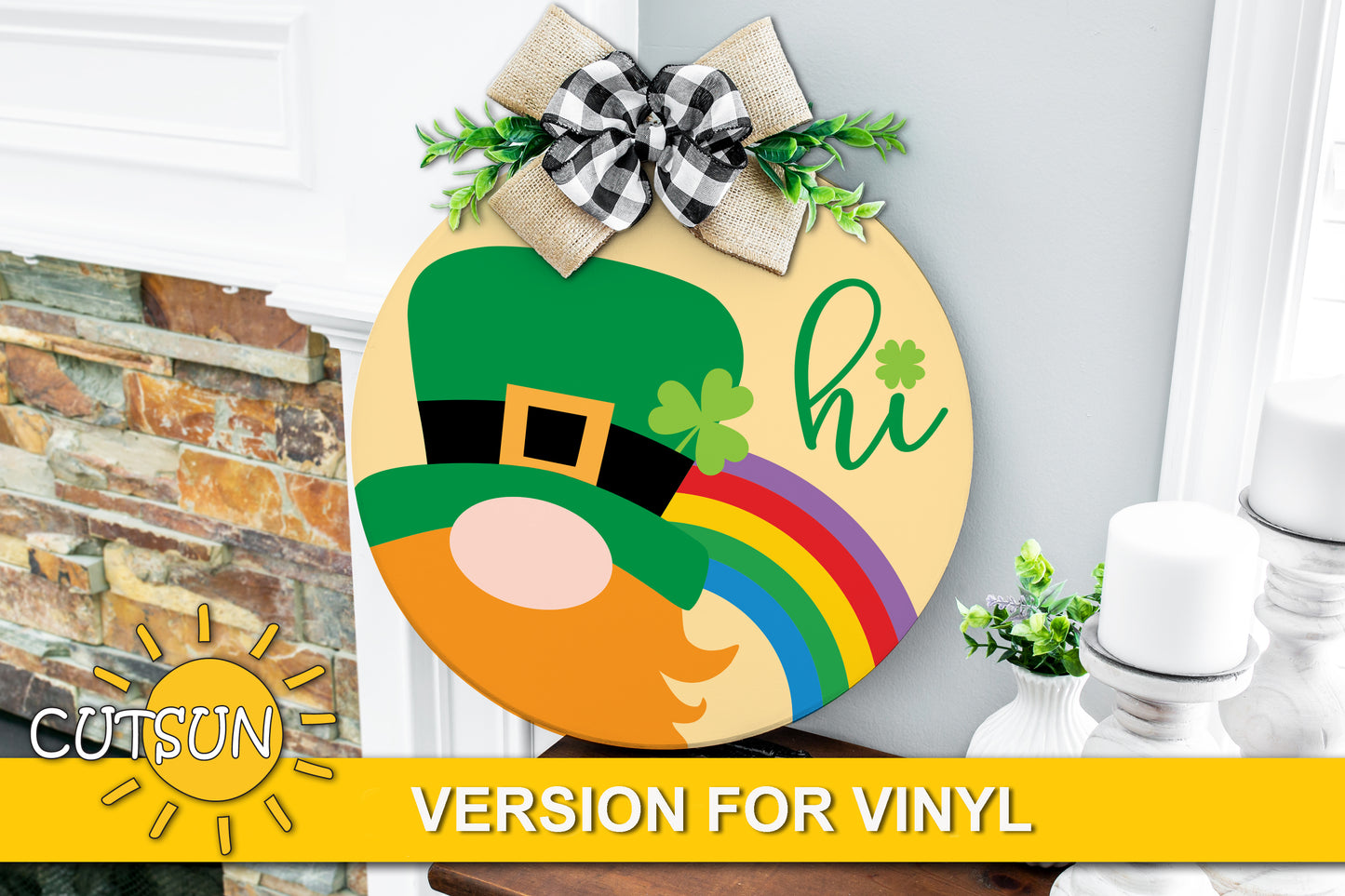 Leprechaun Hi Door hanger SVG