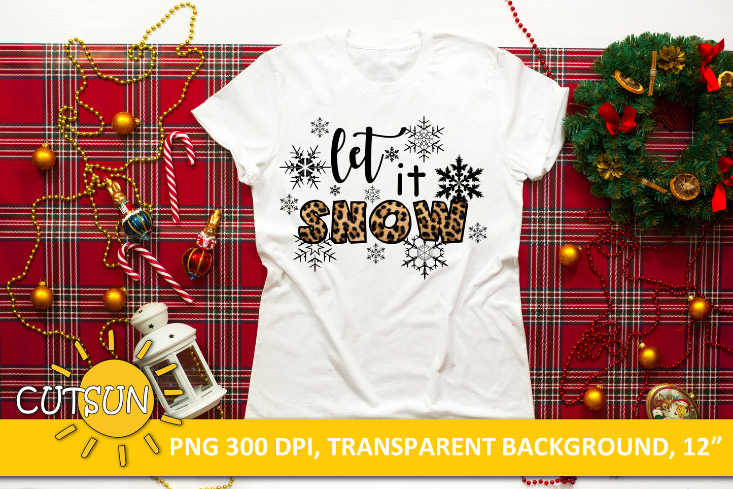 Let it Snow Leopard Sublimation design download