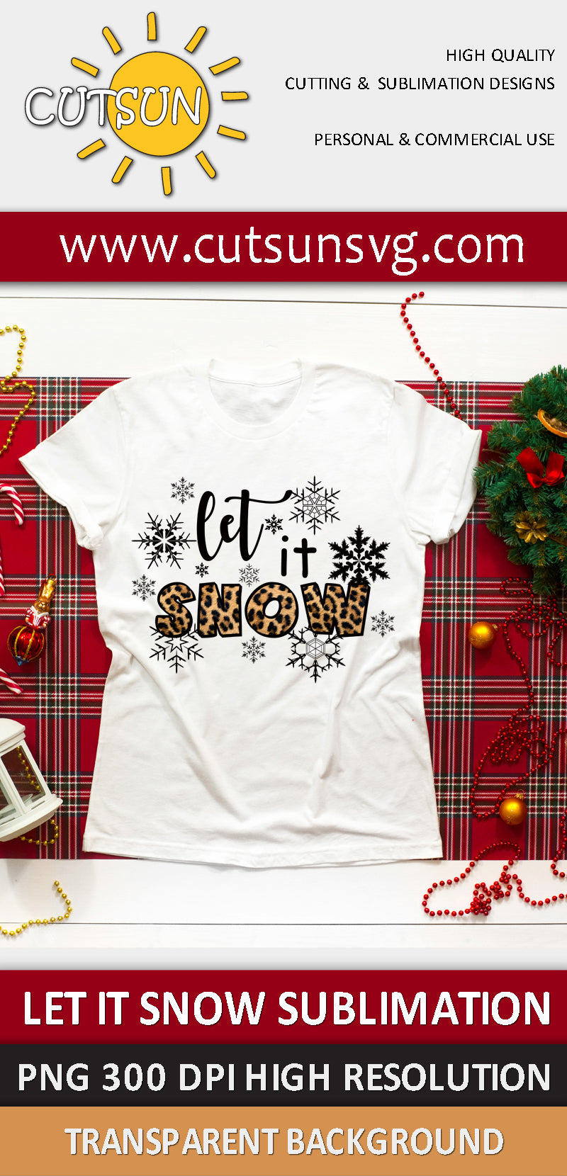 Let it Snow Leopard Sublimation design download