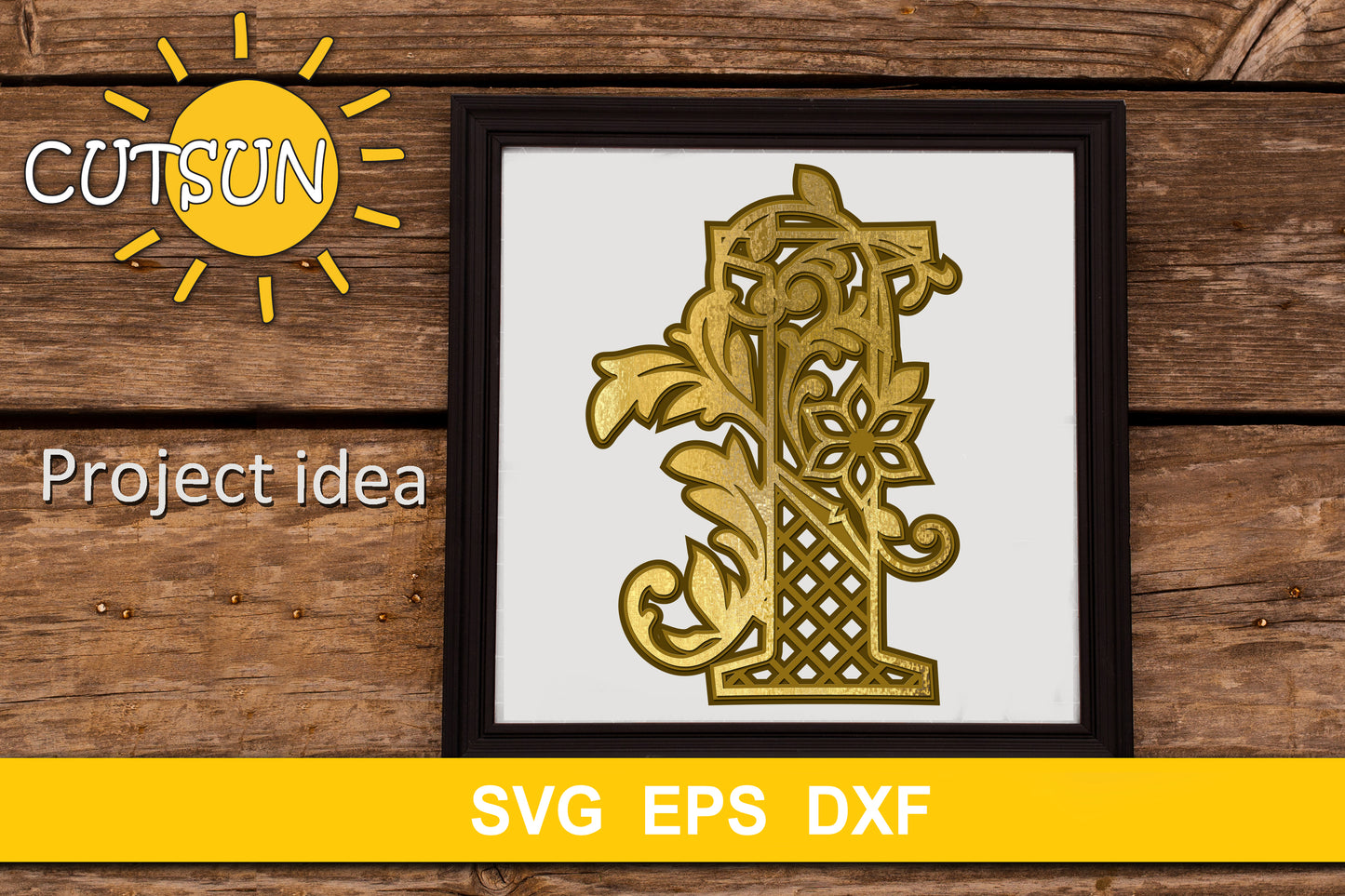 3D Alphabet Layered Mandala I - 3 layers cut file SVG