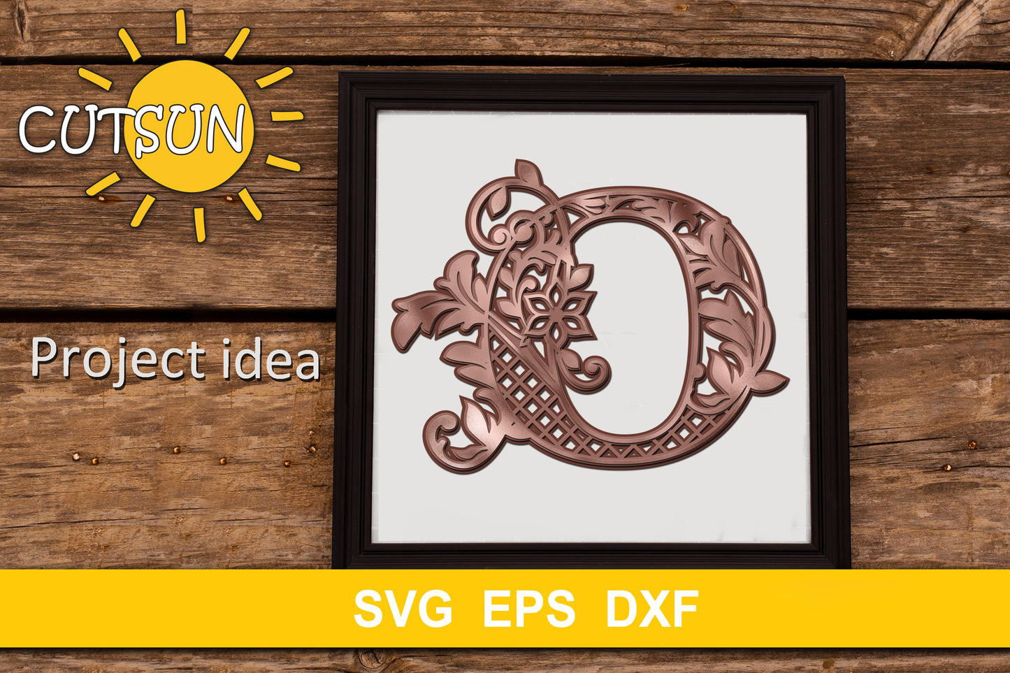 3D Alphabet Layered Mandala O - 3 layers cut file SVG