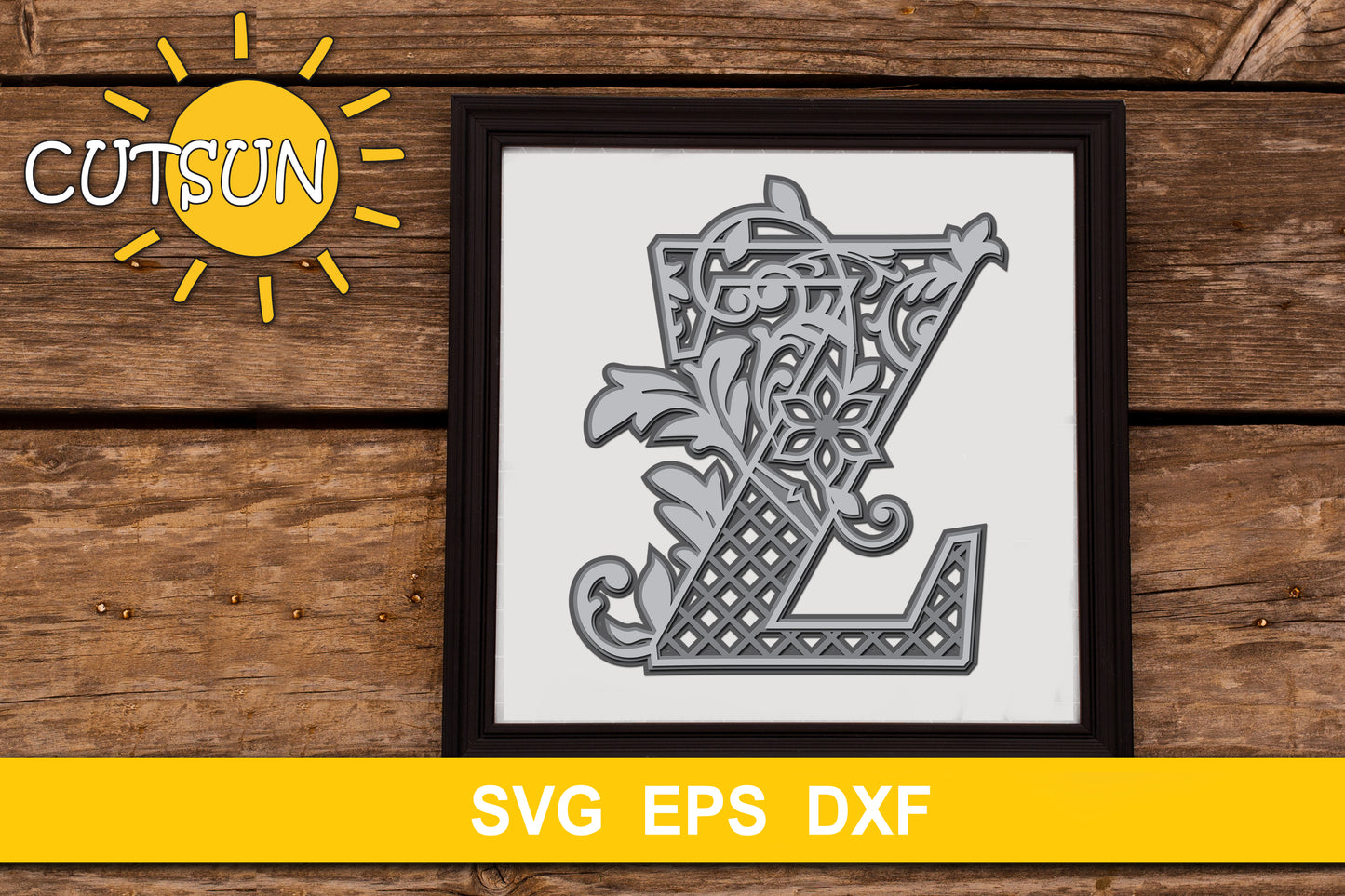 3D Alphabet Layered Mandala Z - 3 layers cut file SVG