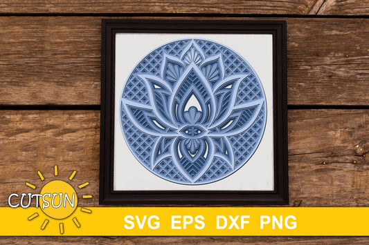3D Layered Lotus Mandala SVG