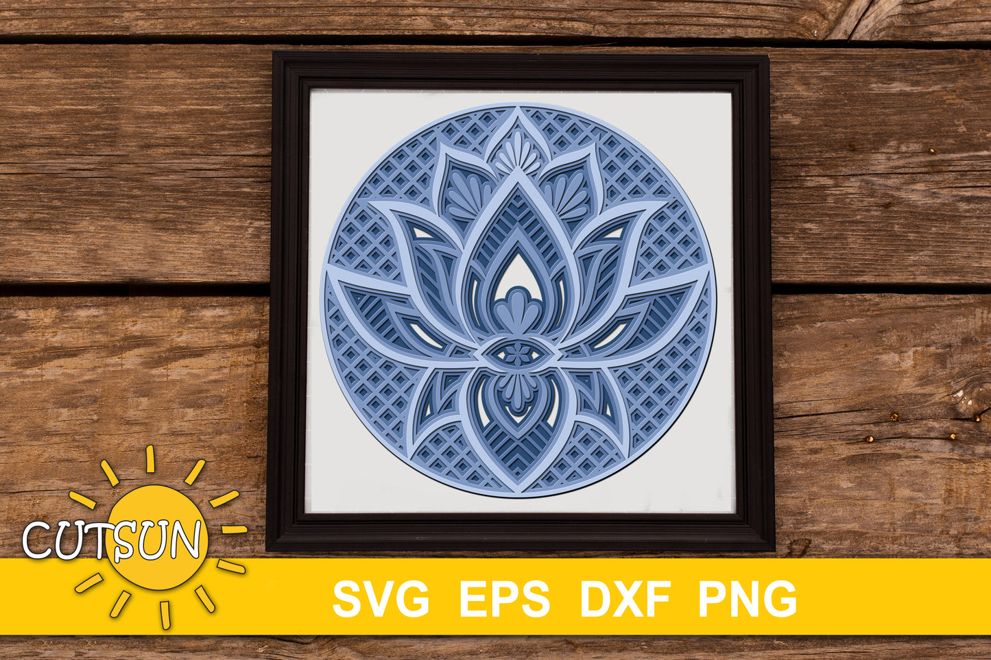 3D Layered Lotus Mandala SVG