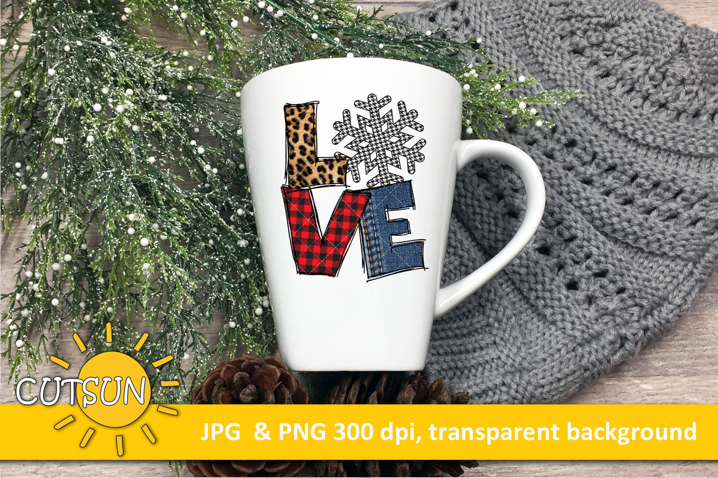 Love Snowflake sublimation design