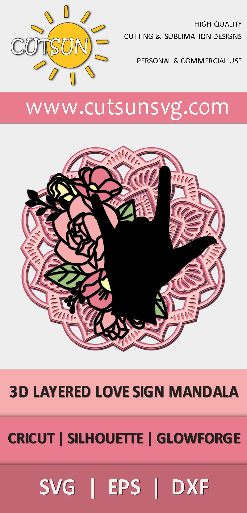 ASL Love sign mandala Pinterest