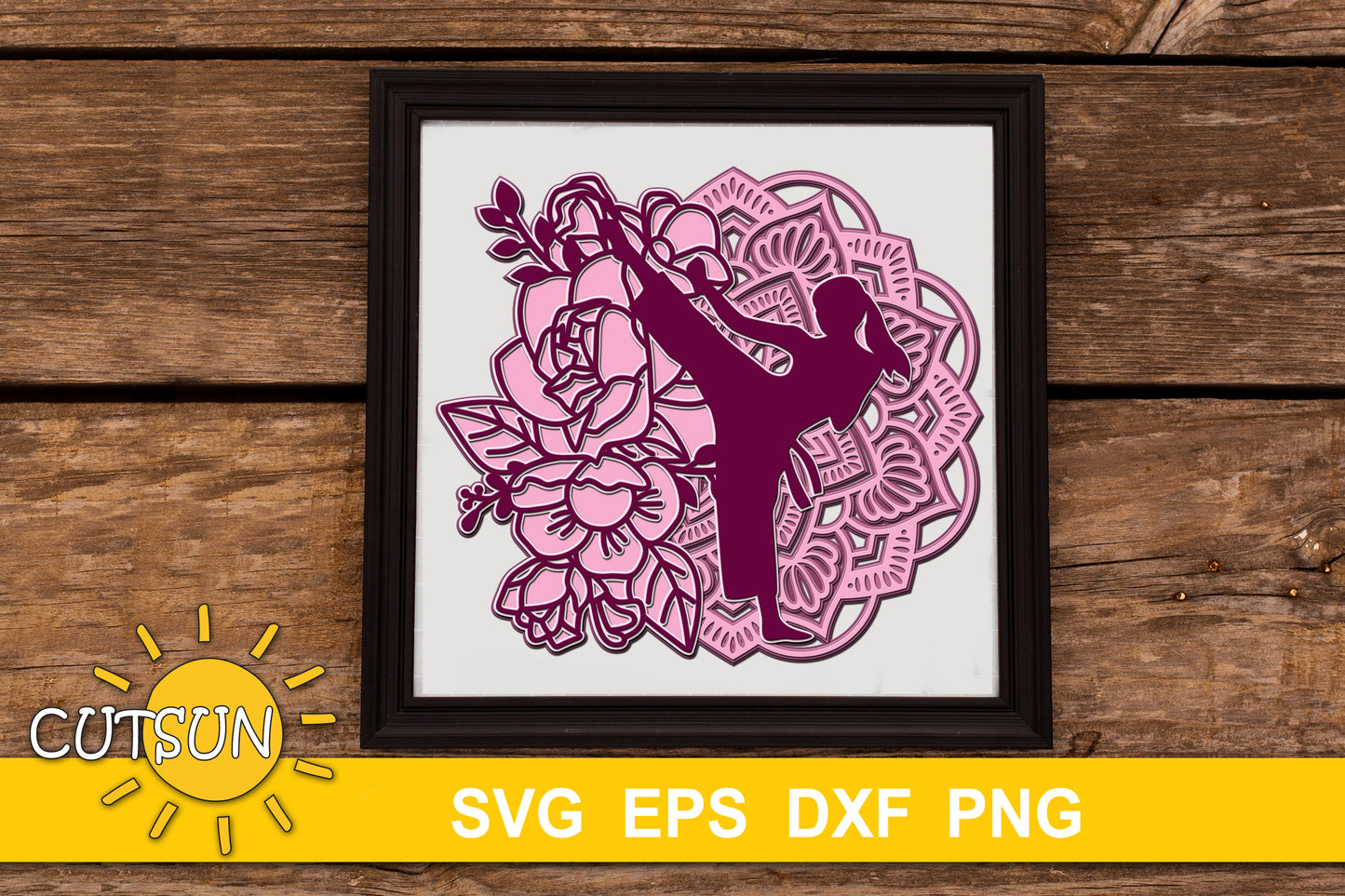 3D Layered Martial Arts Mandala SVG