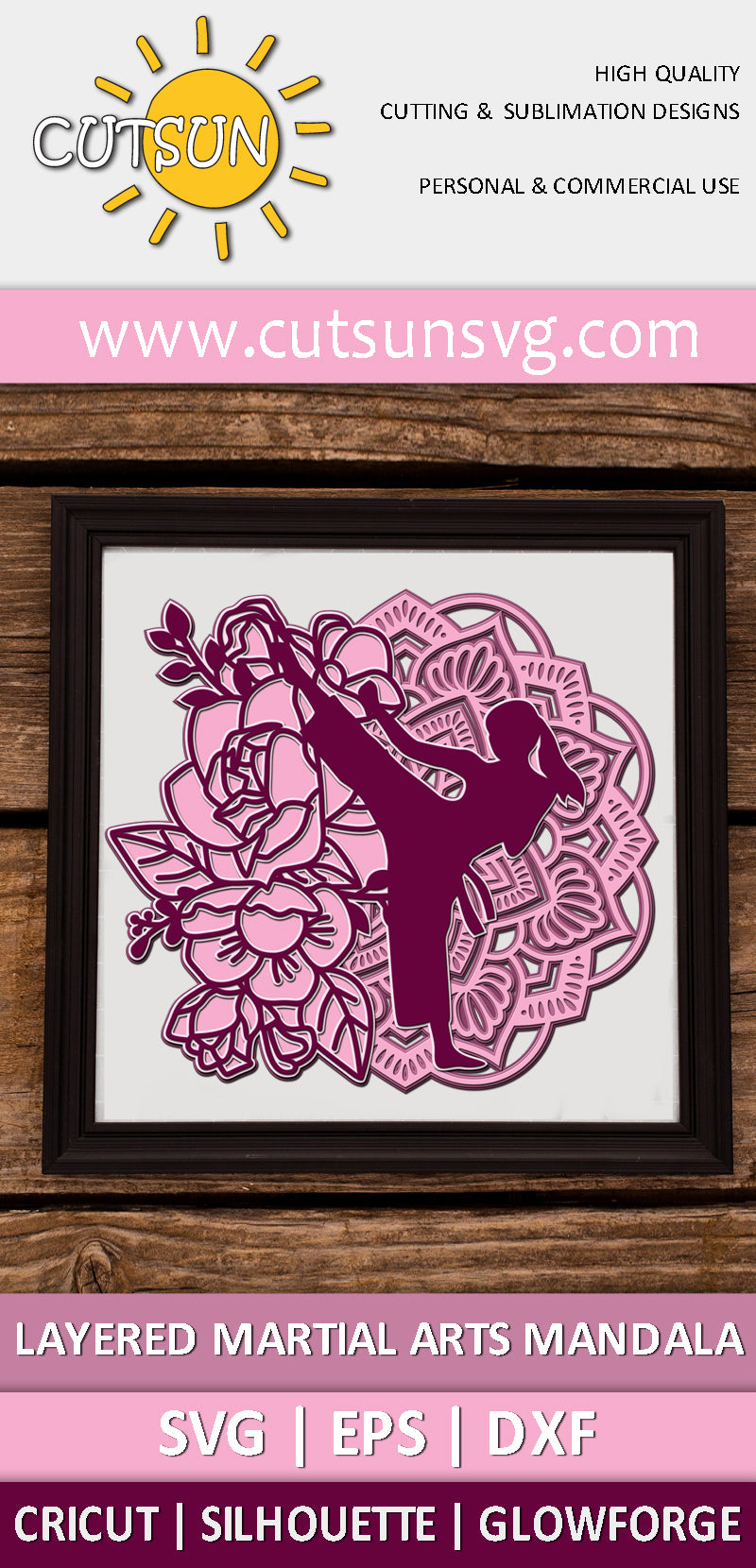 3D Layered Martial Arts Mandala SVG
