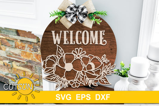 Floral Door hanger SVG