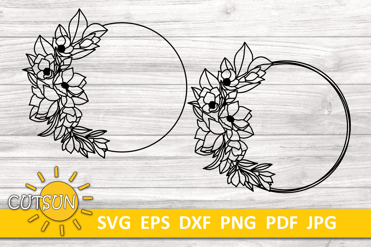 Floral frame Round  Floral frame Roses Round – Cutsunsvg