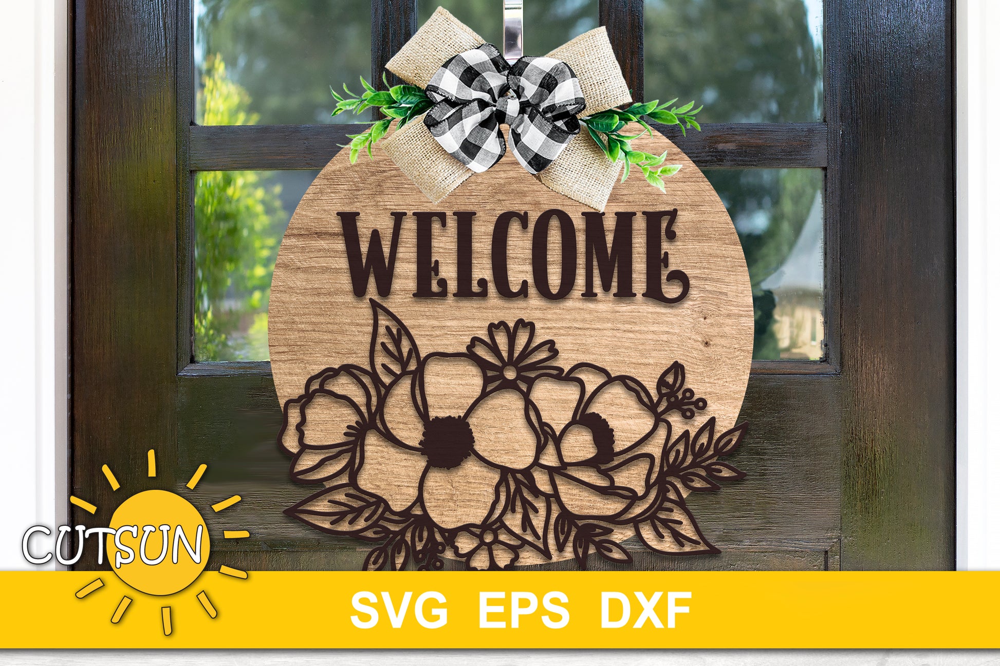Floral Door hanger SVG