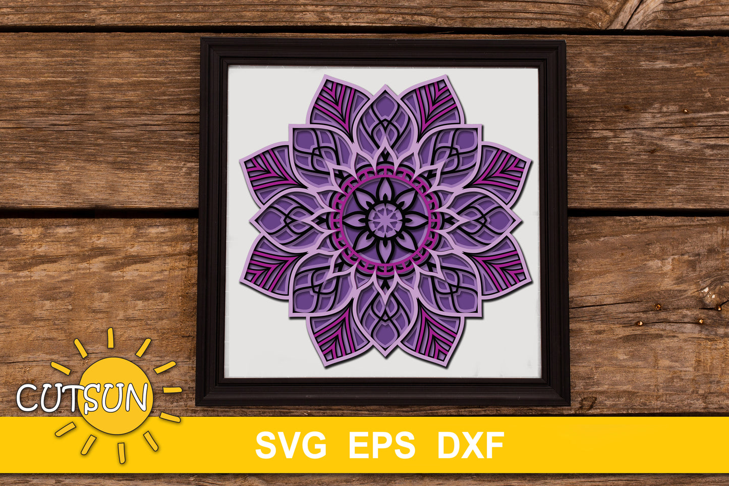 3D Layered Mandala SVG 5 layers
