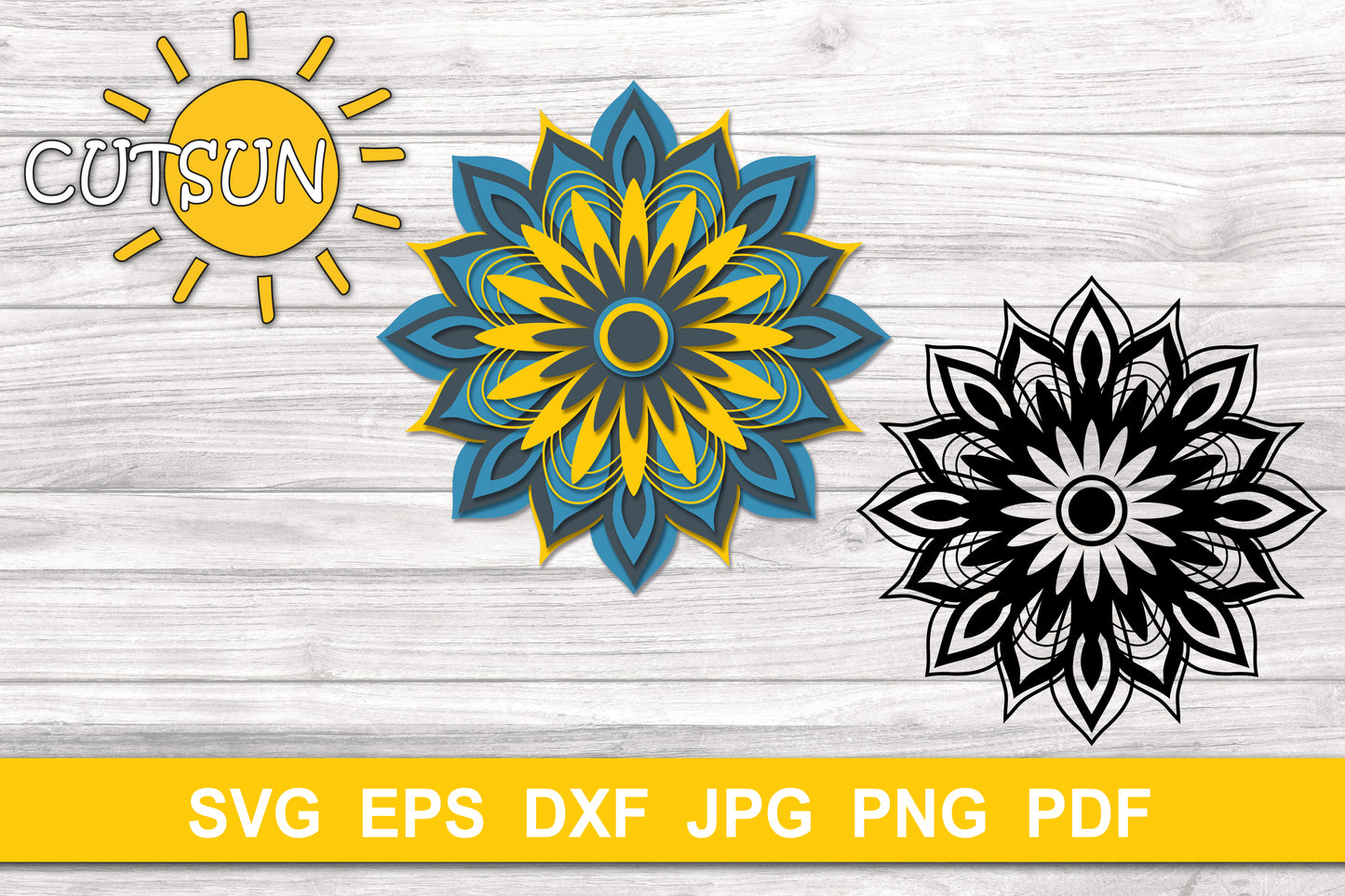 3D Layered Mandala SVG 9 layers