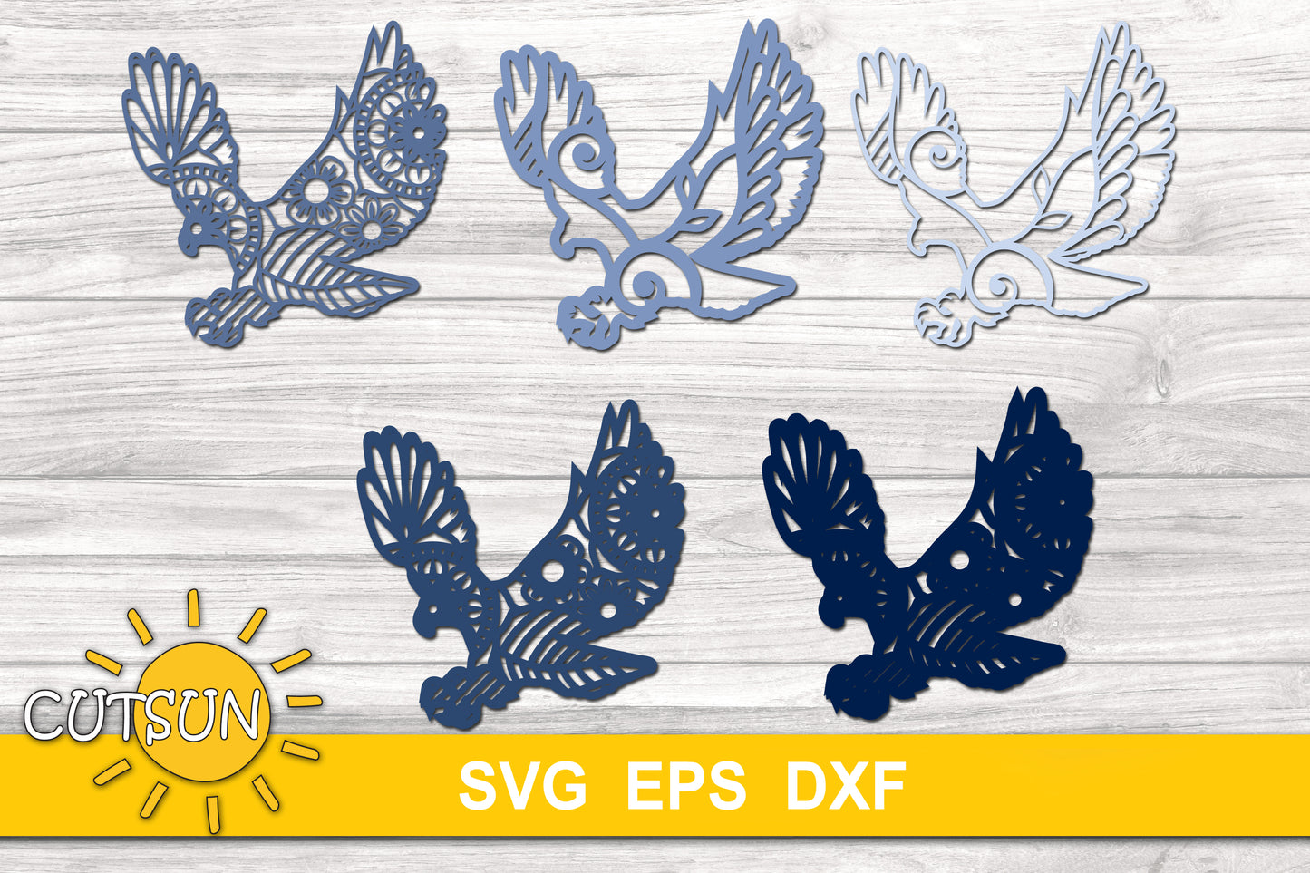 3D Layered Eagle SVG