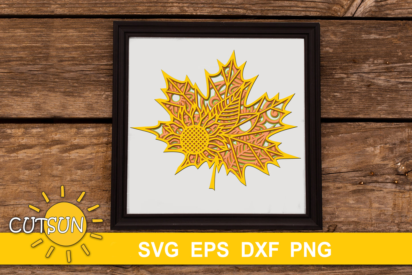 3D Layered Maple Leaf SVG