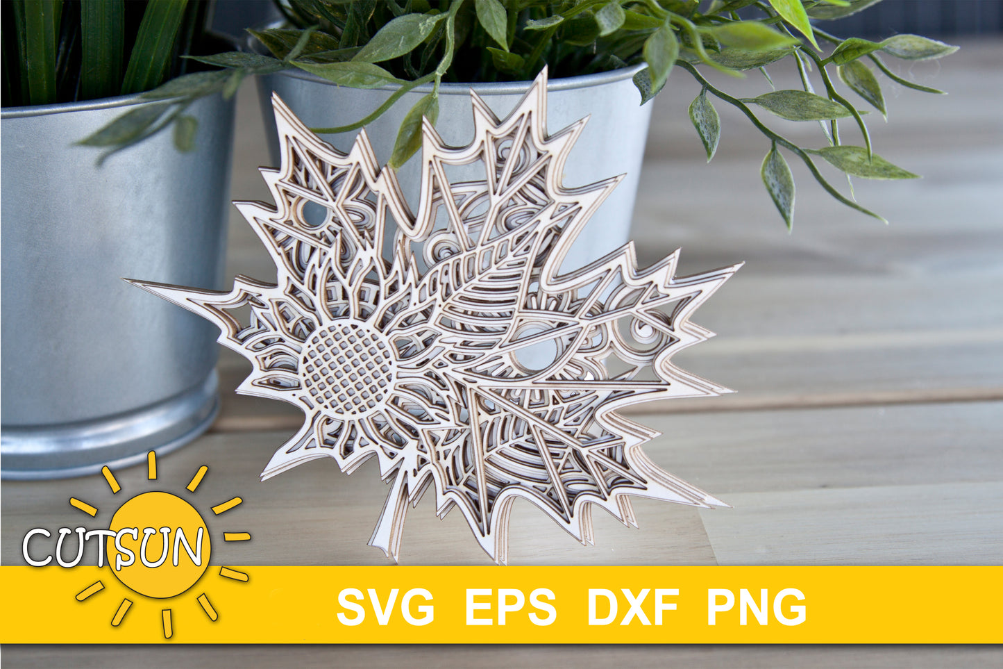3D Layered Maple Leaf SVG