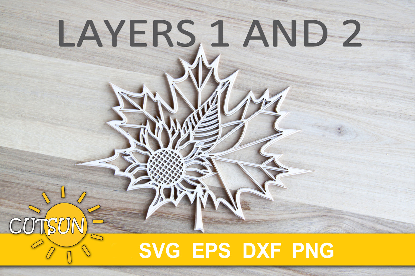 3D Layered Maple Leaf SVG