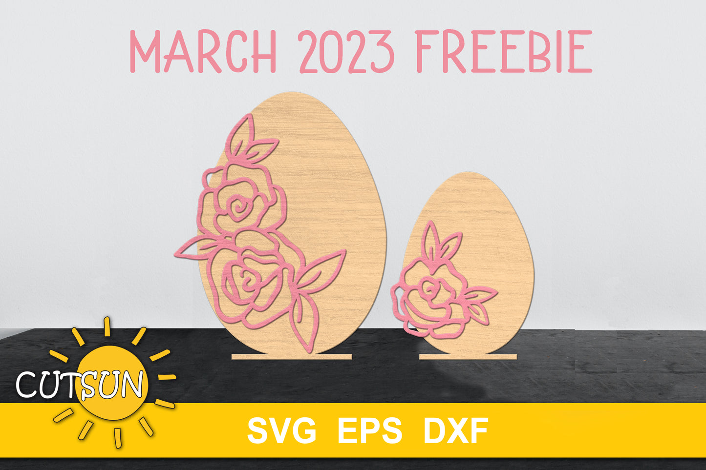 Floral standing Easter eggs SVG