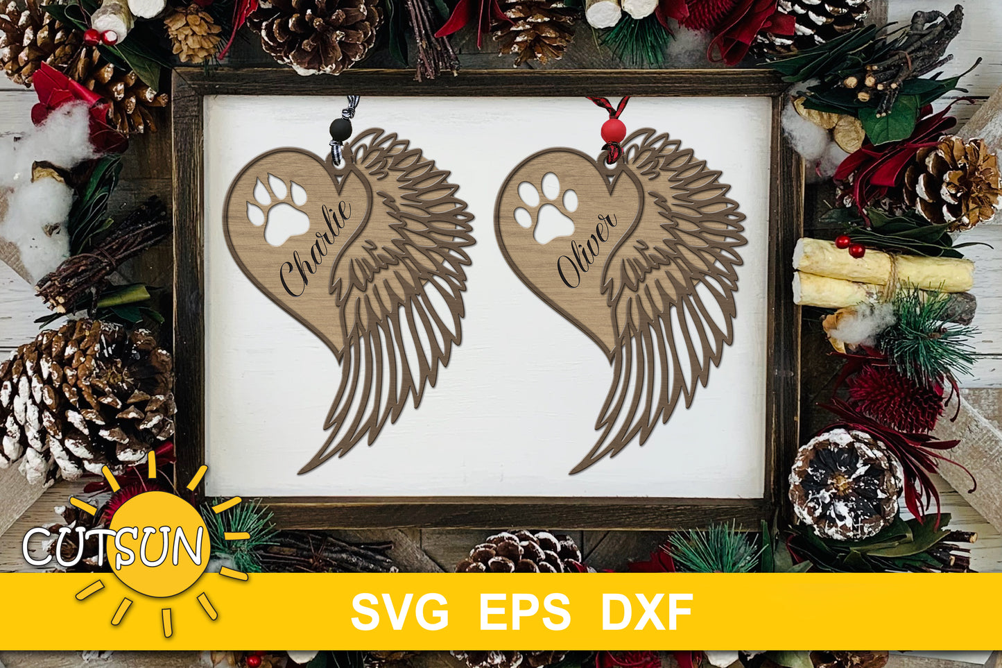 Pet Memorial Christmas ornament SVG