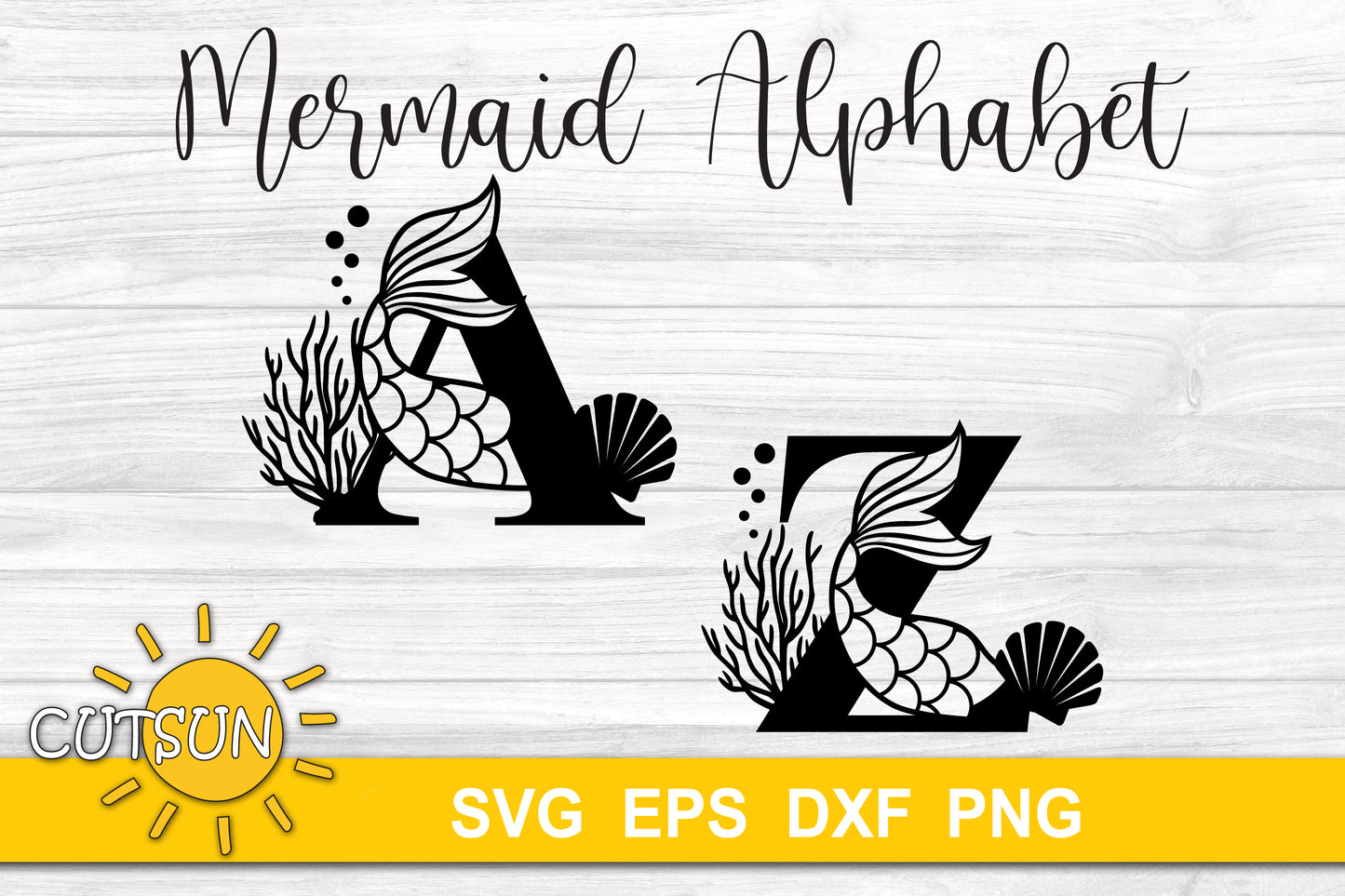 Mermaid Alphabet SVG