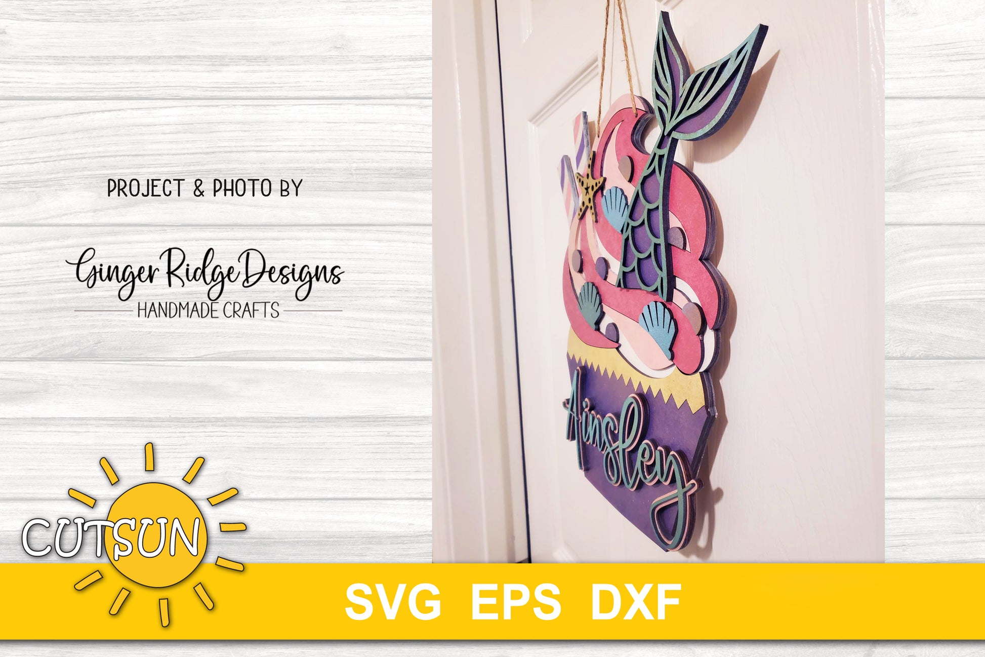 Mermaid cupcake nursery sign SVG