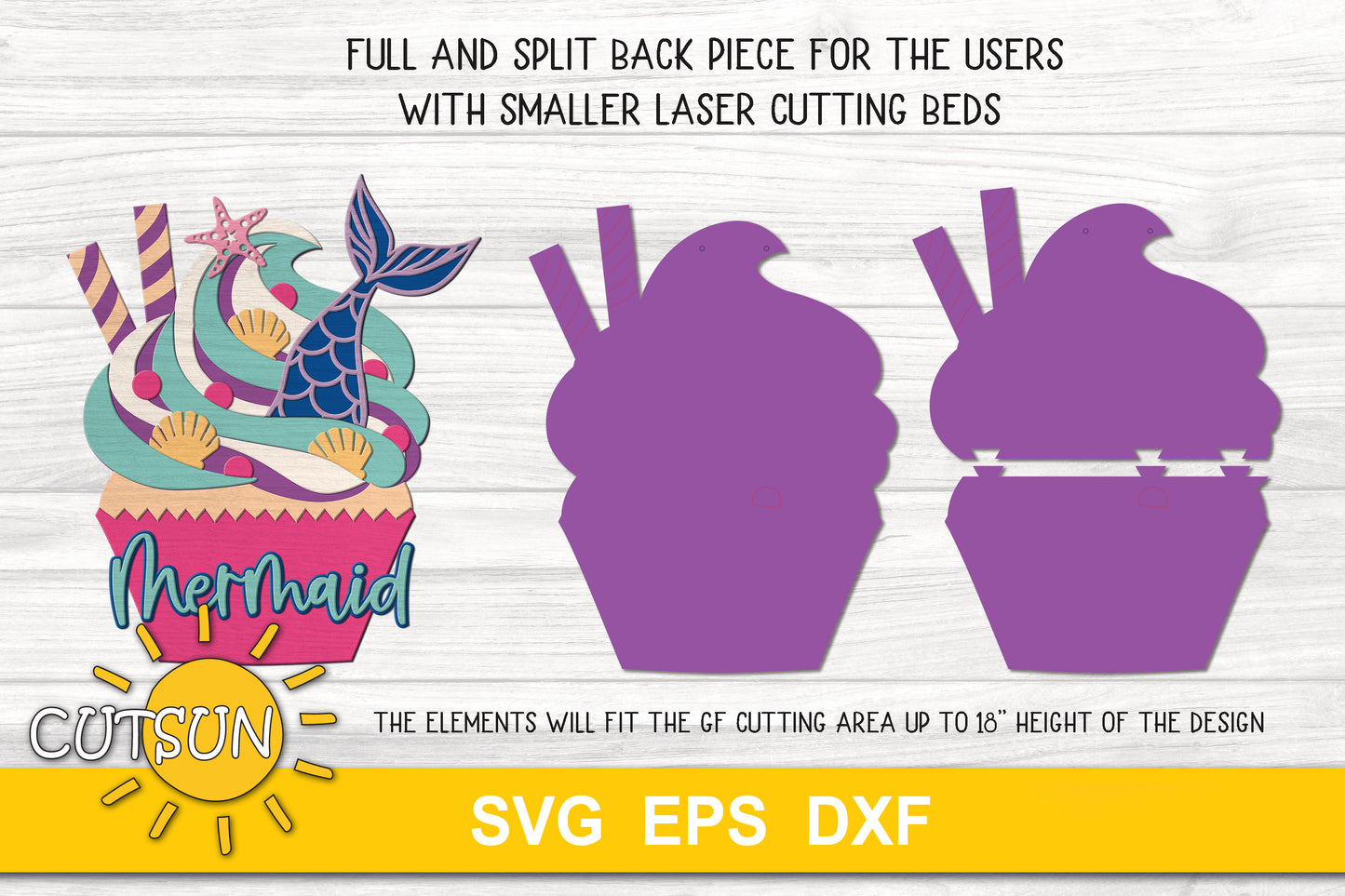 Mermaid cupcake nursery sign SVG