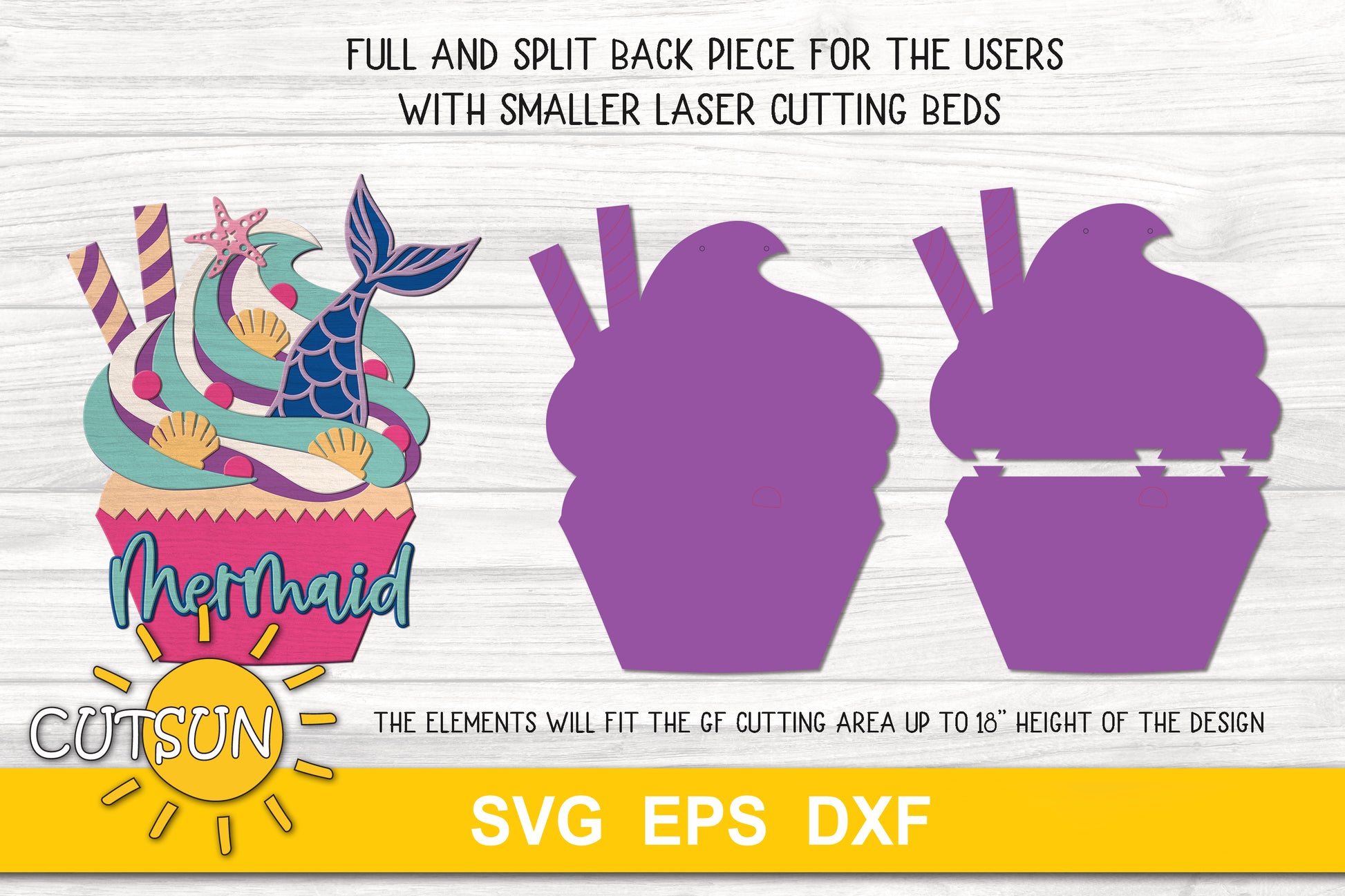 Mermaid cupcake nursery sign SVG