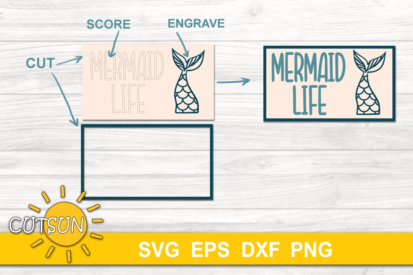 Mermaid Tiered tray svg | Mermaid life tiered tray SVG