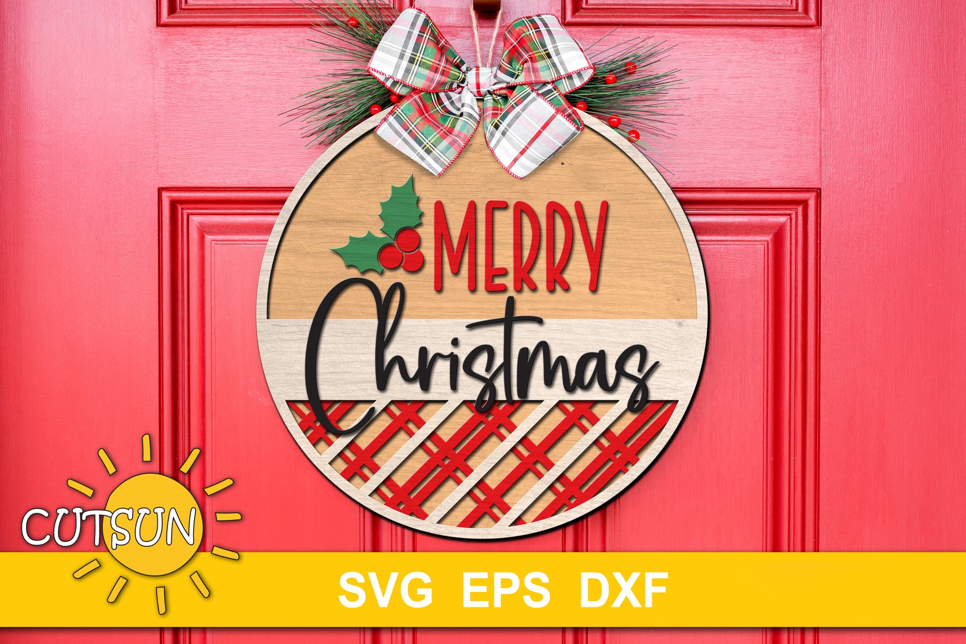 Merry Christmas Round Sign SVG