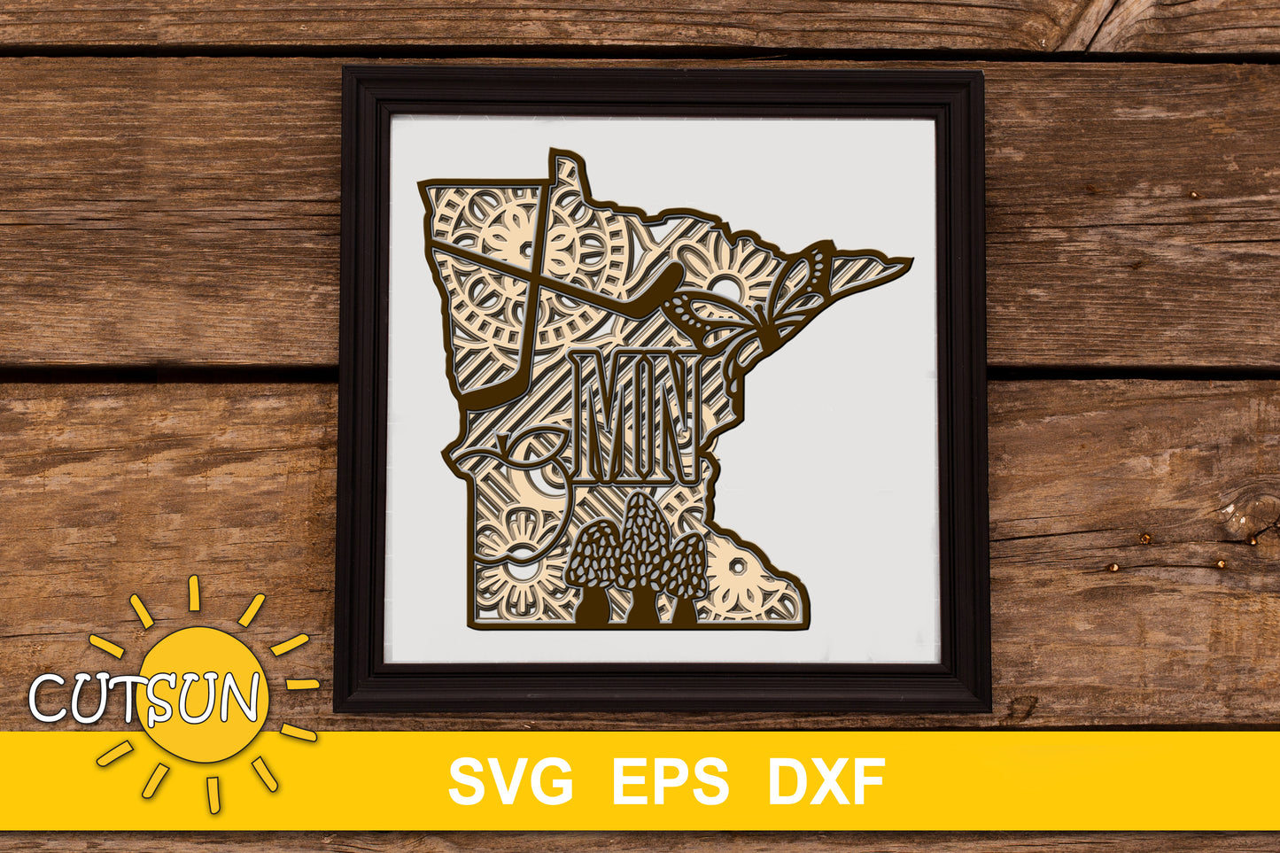 3D Layered Minnesota Mandala SVG