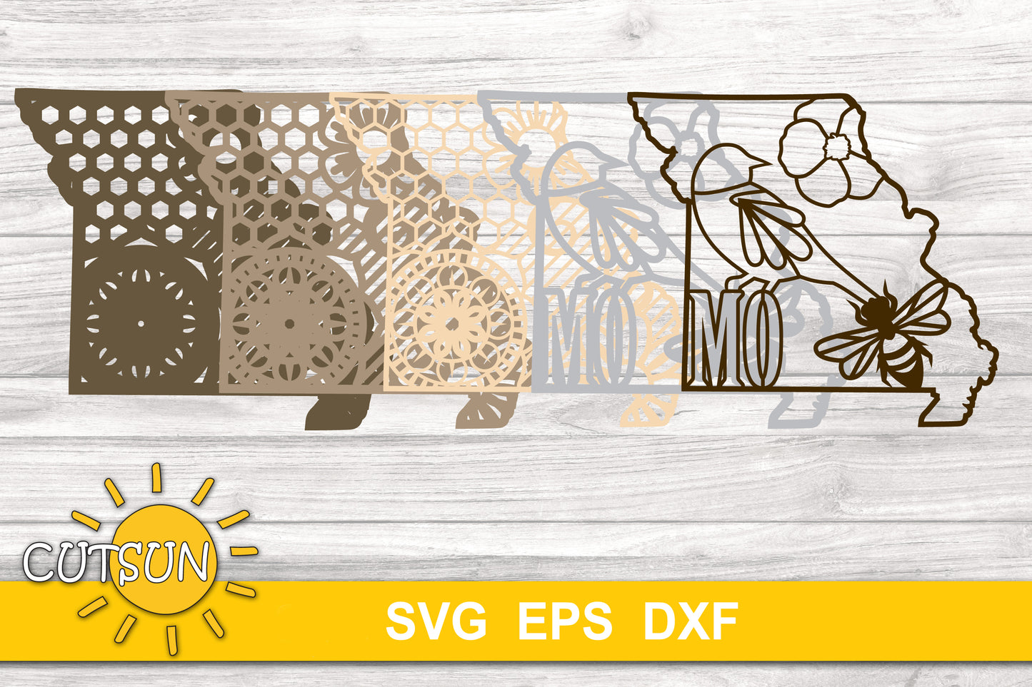 3D Layered Missouri Mandala SVG