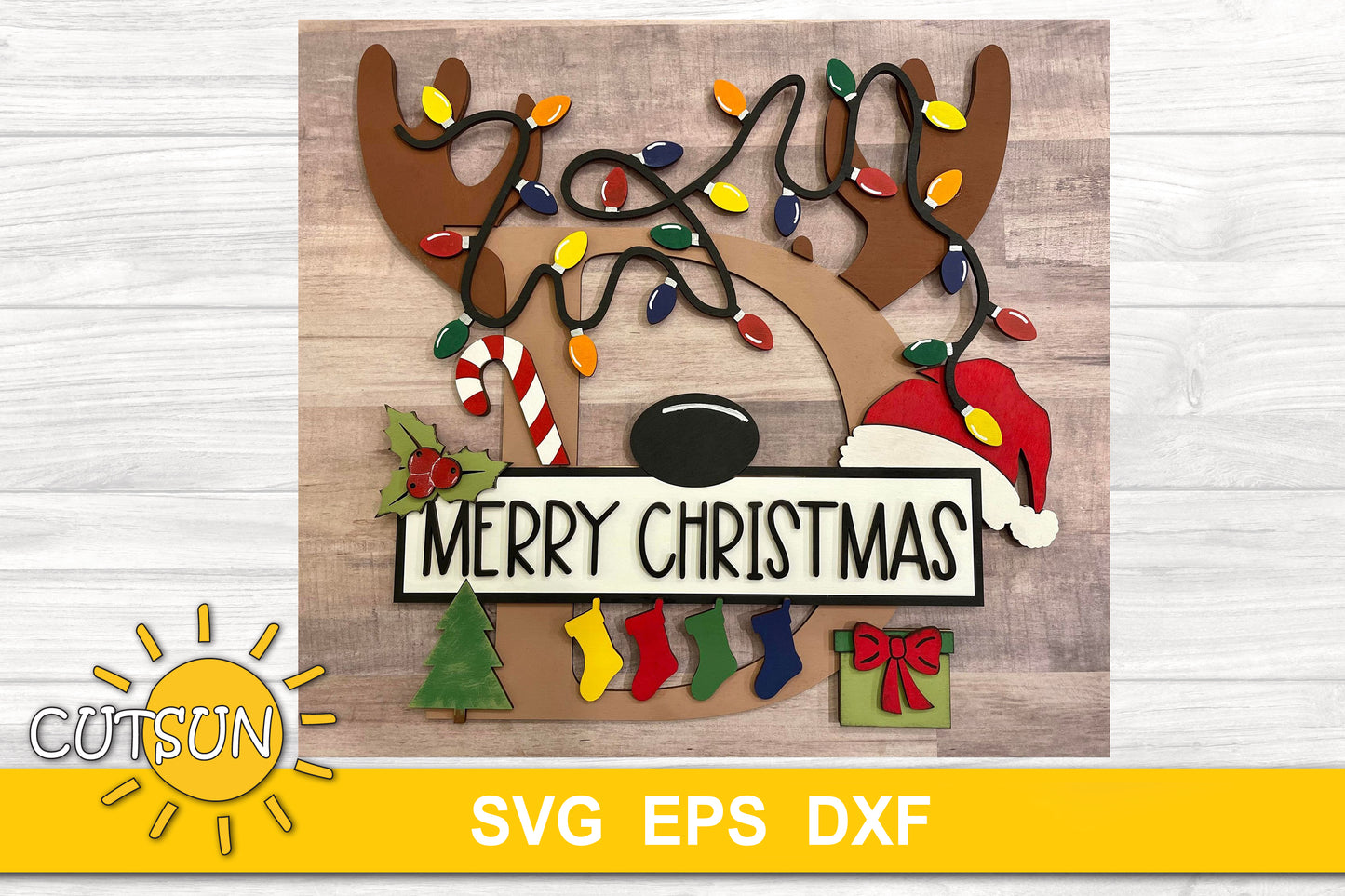 Christmas Monogram Door Hanger SVG Bundle | Christmas door hanger SVG | Laser cut file