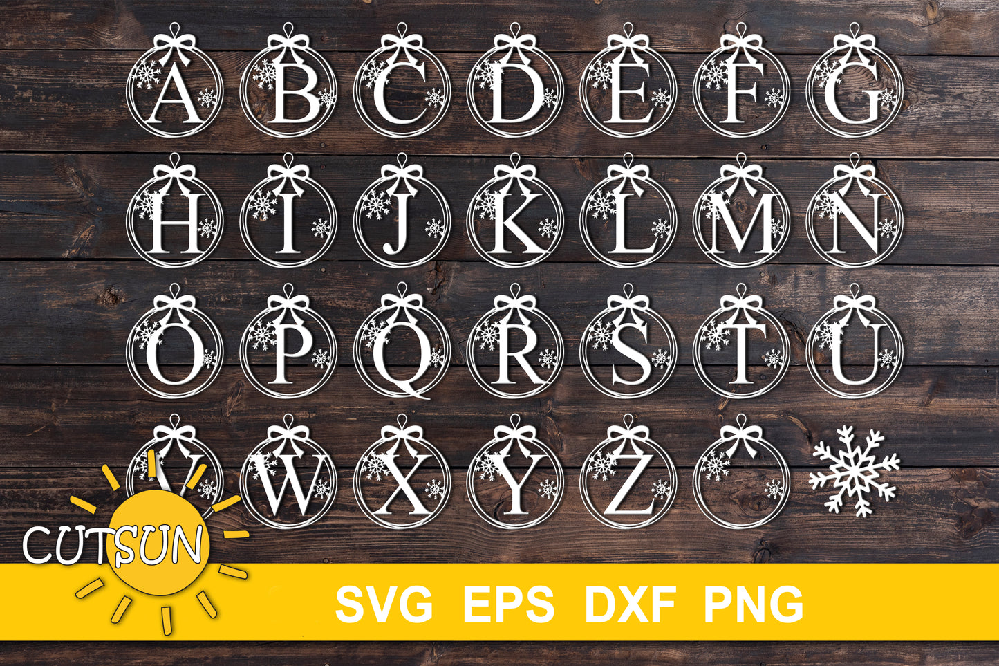 Christmas Ornaments Monogram SVG bundle