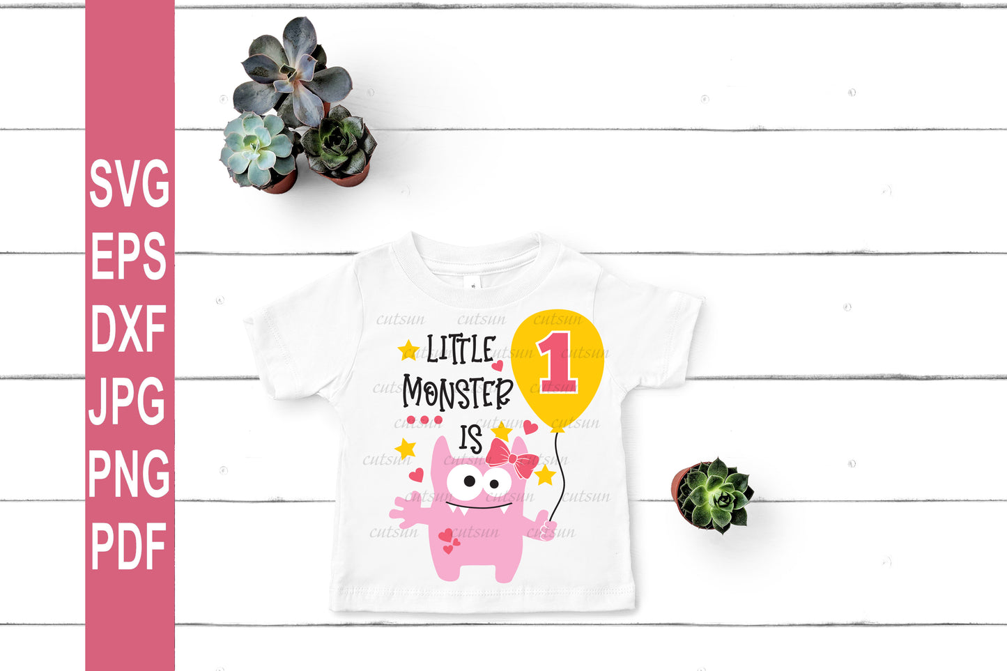 Little Monster is One SVG | Baby monster Girl SVG