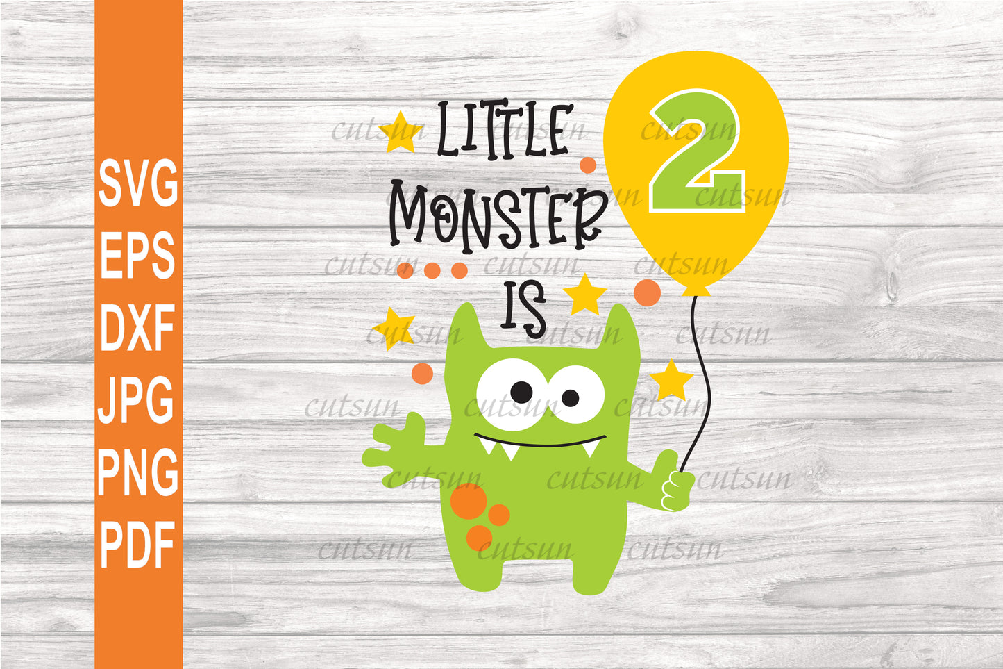 Little Monster is Two SVG | Baby monster SVG - gender neutral design