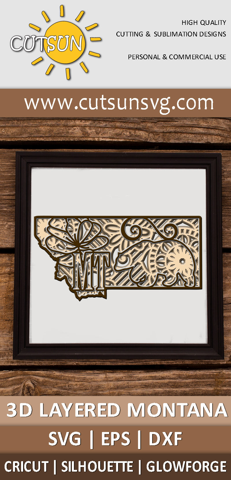 3D Layered Montana Mandala SVG