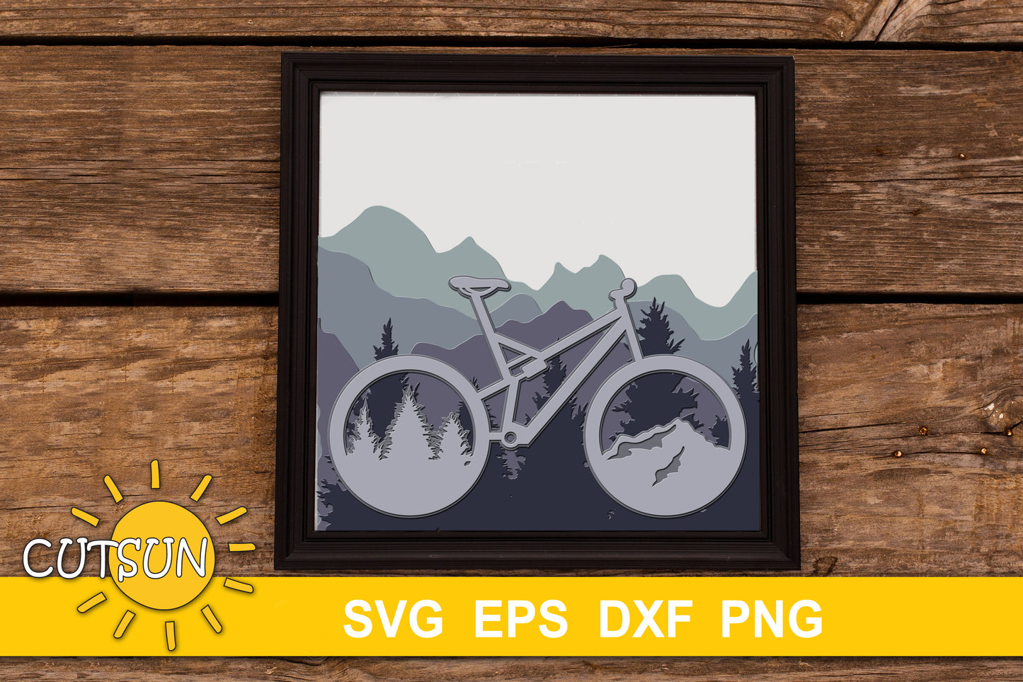 3D Layered Mountain bike SVG