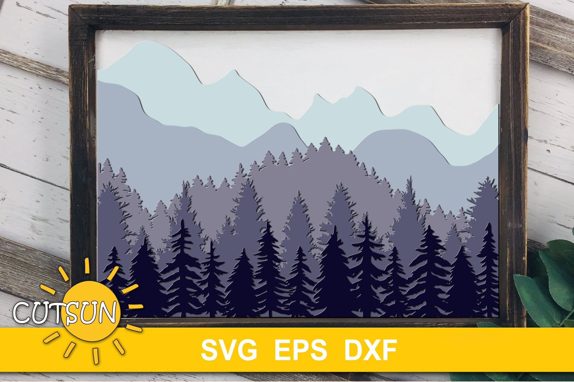 3D Layered Mountains SVG
