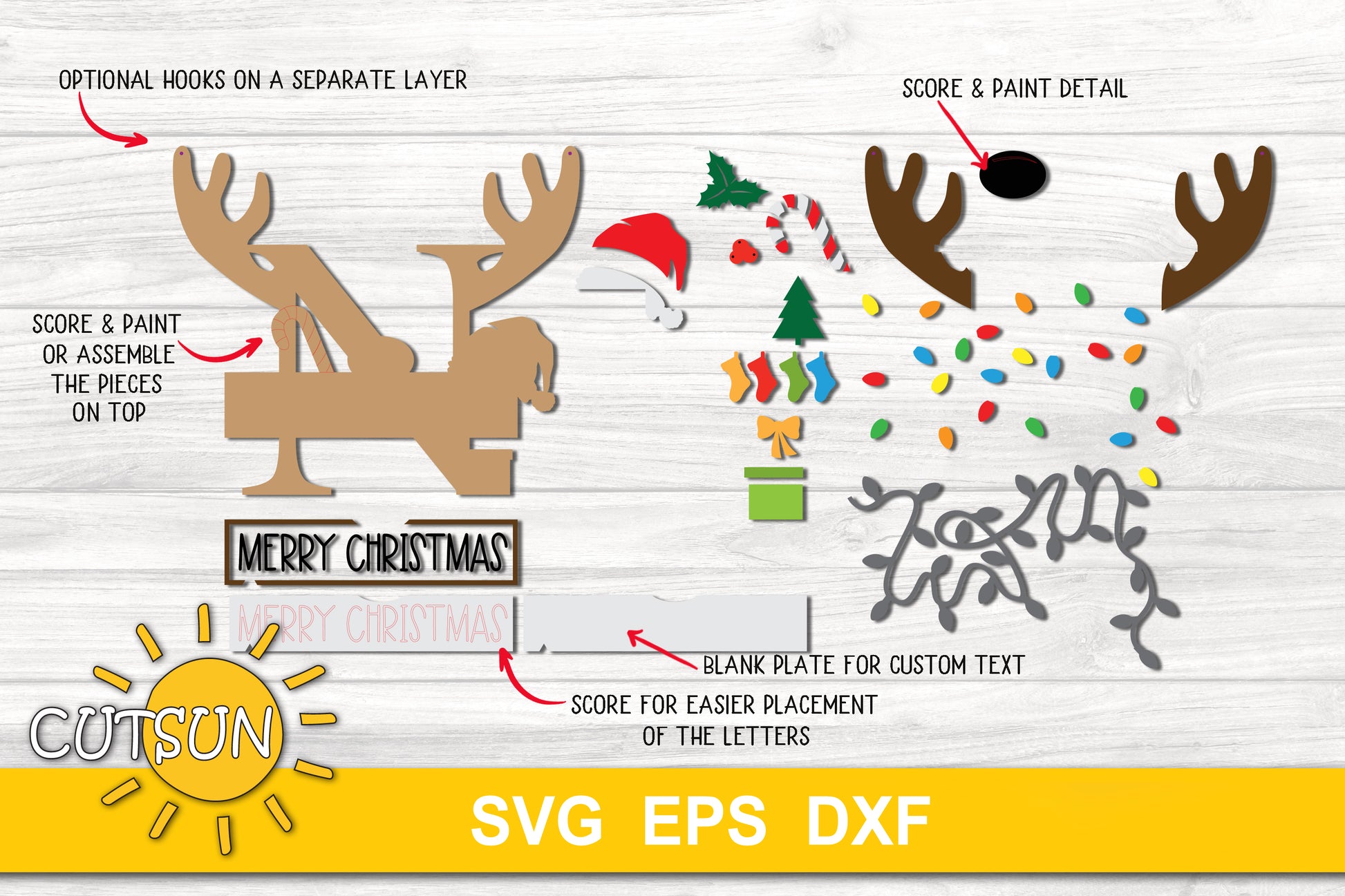 Letter N Christmas monogram door hanger SVG