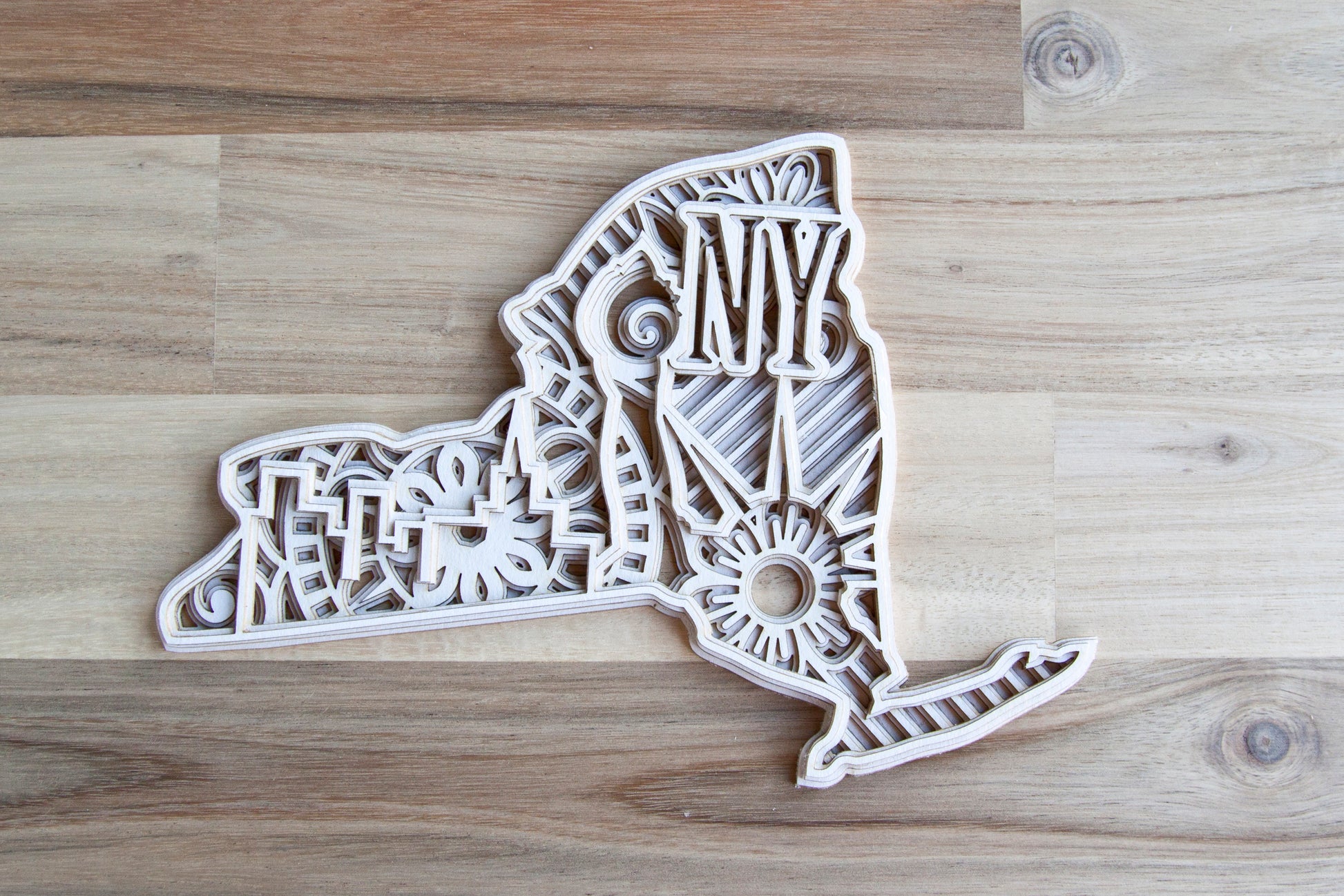 3D Layered New York State Mandala SVG