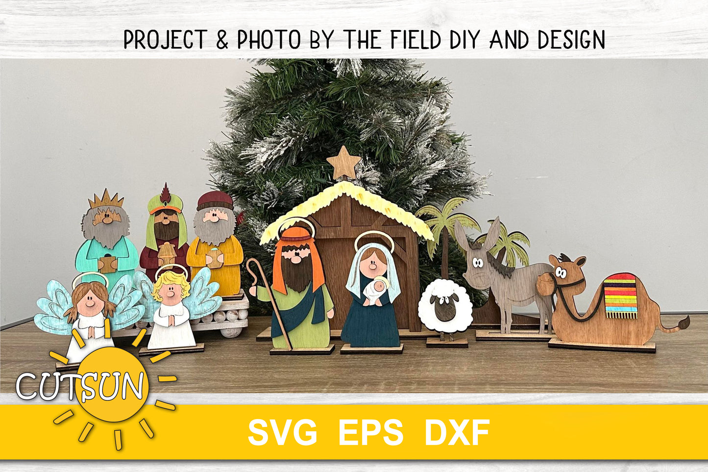 Cute Nativity shelf sitters set SVG